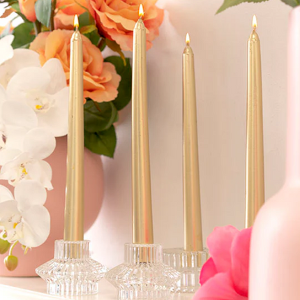 Taper Dinner Candle Pack 6 Gold (2cm x 25cmH)