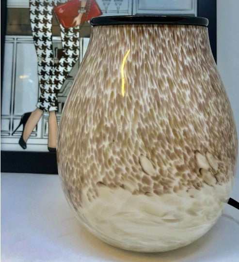 ELECTRIC HEAT PLATE WARMER - GLASS - Gold