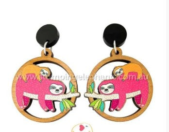 Herclues - sloth with baby Earrings