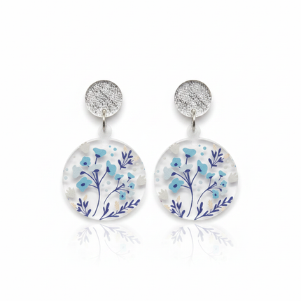 Floral Blue Earrings