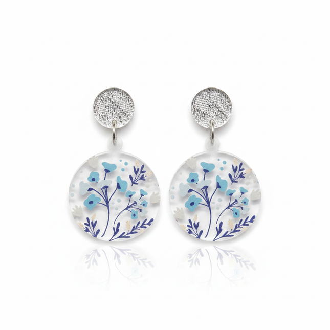 Floral Blue Earrings