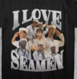 I Love Seamen novelty t-shirt with sea animal graphic