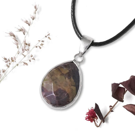 Jasper Faceted Pear Pendant
