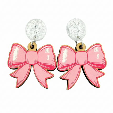 The Bow Pink Earrings