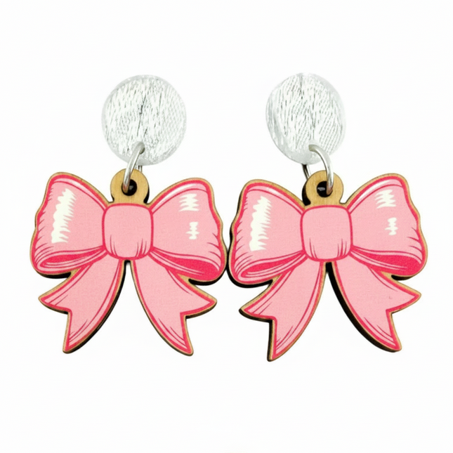 The Bow Pink Earrings