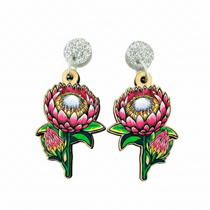 The Protea Flower Earrings