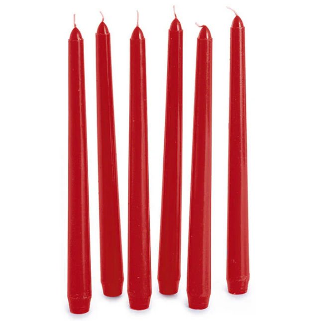 Taper Dinner Candle Pack 6 Red (2cm x 25cmH)