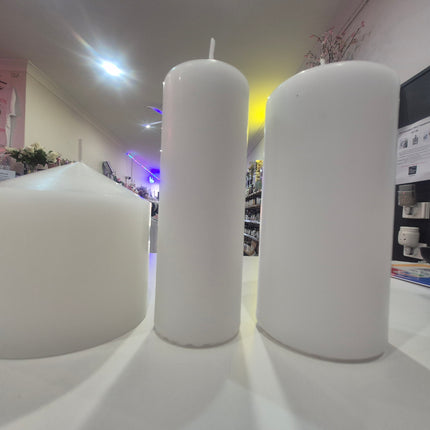 Dome Pillar Event Candle 60 HRS White (9x9.5cmH)