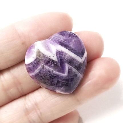 Chevron Amethyst Tiny Heart