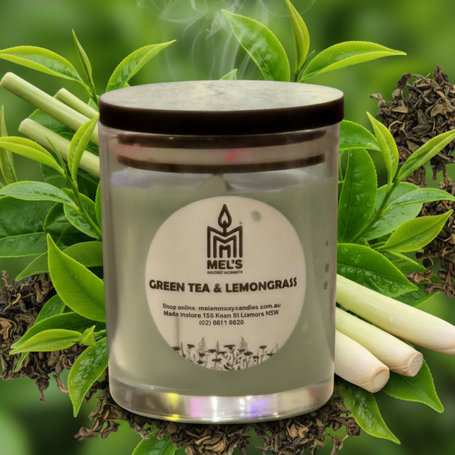 Green Tea & Lemongrass - Large 80 Hour Pure Soy Candle