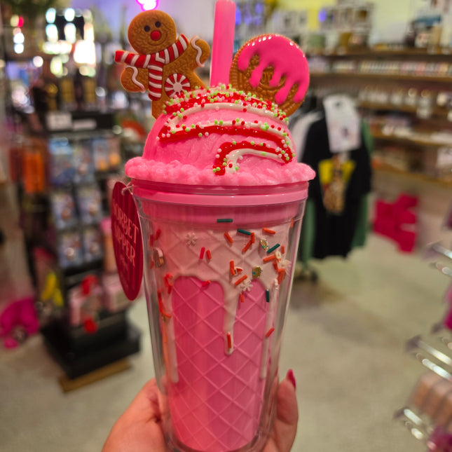 Christmas Gingerbread Pink Sorbet Sipper