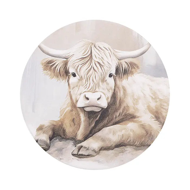Highland Calf Ceramic Coaster