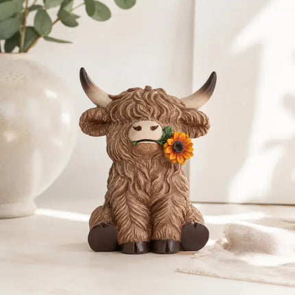 Sunflower Highland Cow