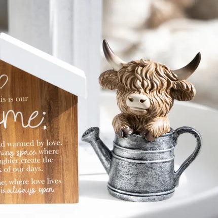 Watering Can Highland Cow 1pc