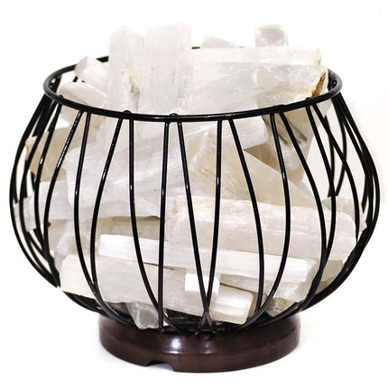 Selenite Crystal White LED Lamp