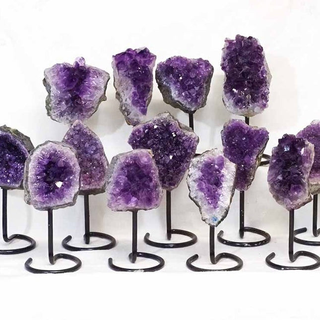 Amethyst Cluster on Round Metal Stand 1 piece
