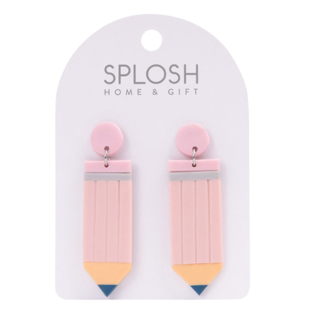 Teacher Pink Pencil Earrings