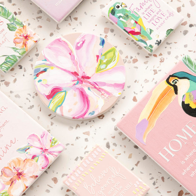 Talulah Orange Flower Ceramic Coaster