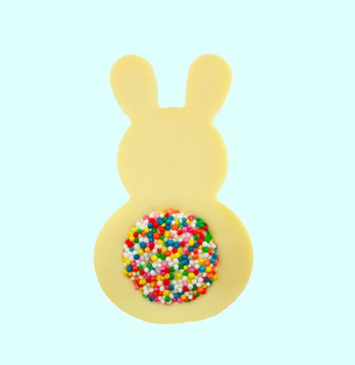 White Bunny with coloured Freckle Tail