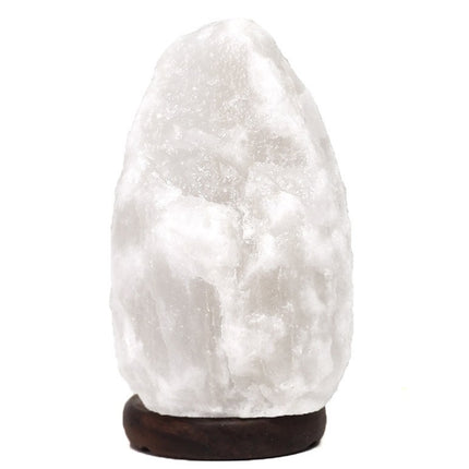 3–5kg White Shaped Himalayan Salt Lamp – Timber Base (12V – 12W)