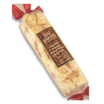 White Choc Raspberry Jellies & Roasted Peanuts Rocky Road Bon Bon 300g