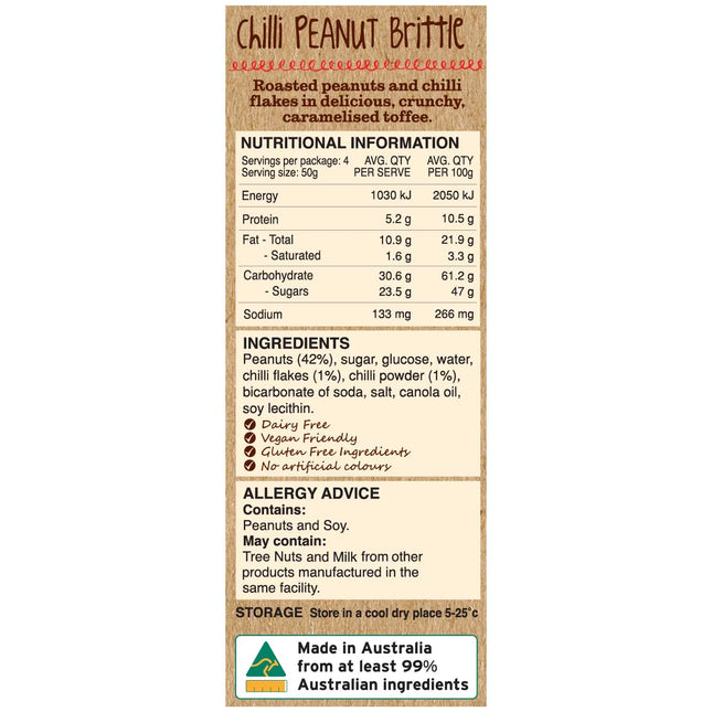 Chilli Peanut Brittle - Pouch 180g - VEGAN