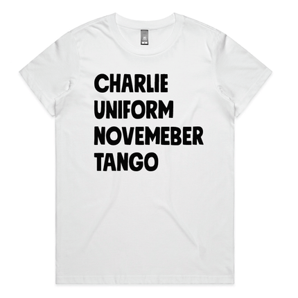 "Charlie Uniform November Tango" T-Shirt