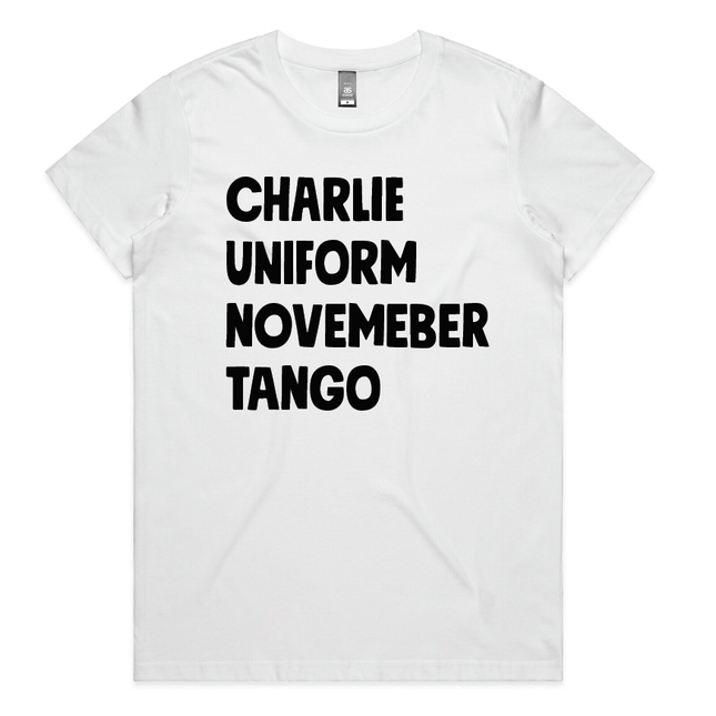 "Charlie Uniform November Tango" T-Shirt