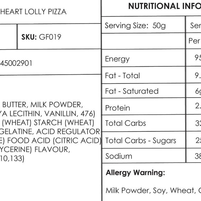 Pizza Heart 150g 18cm WHITE CHOCHOLATE
