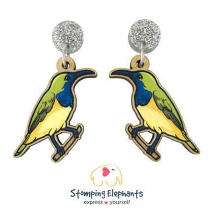 Olive Backed Sunbird Earrings