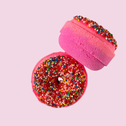 Donut Iced with Sprinkles - Pink Soda