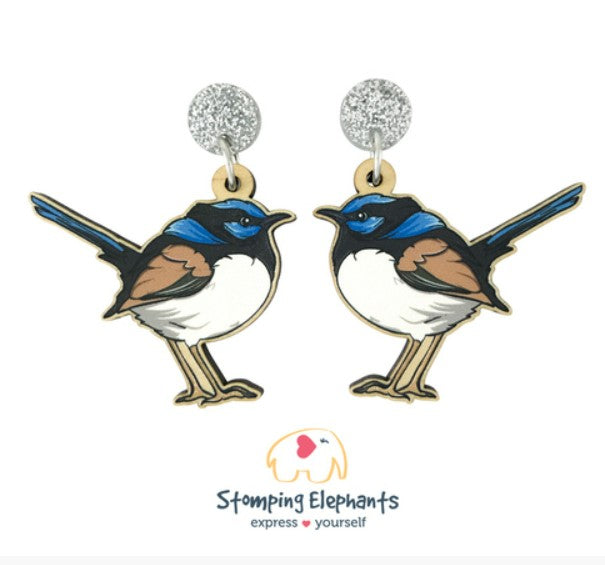 Blue Wren Earrings